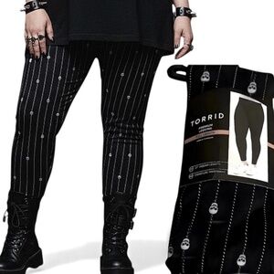 TORRID Skull Stripe Full Length Signature Waist Premium Leggings NWT Size 2X